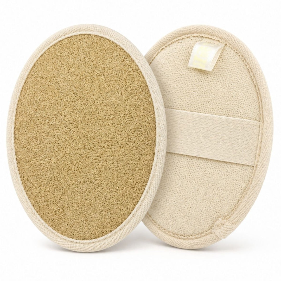 Pack 2 Esponja Exfoliante Para Ducha Baño Ovalada Relax Beig