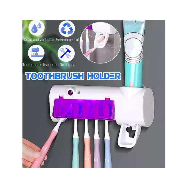 Esterilizador antibacterial pasta dientes y porta cepillo
