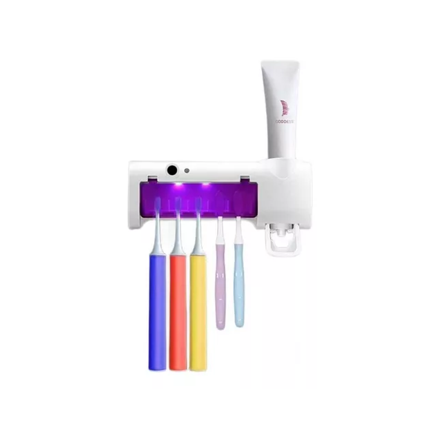 Esterilizador antibacterial pasta dientes y porta cepillo
