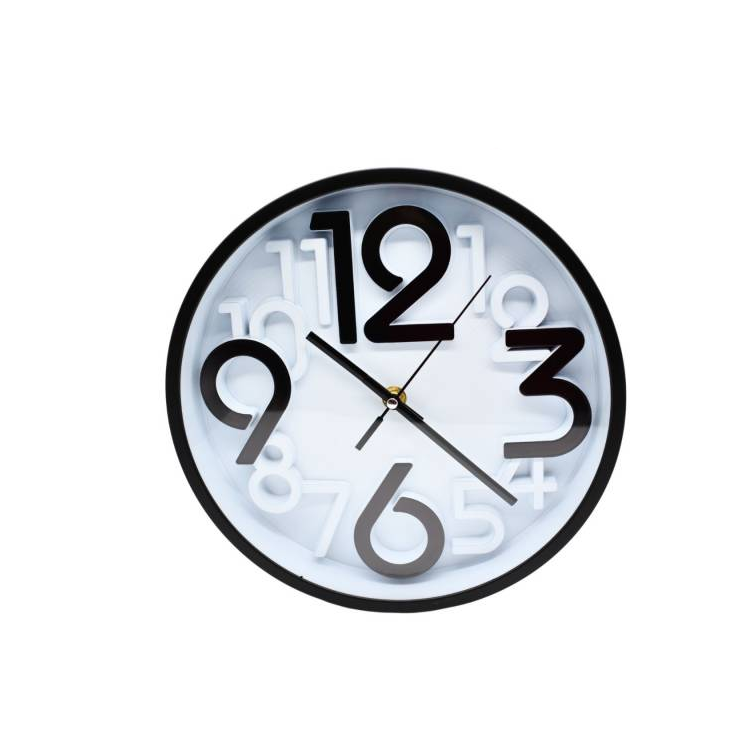 Reloj De Pared Redondo 25 Cm Negro