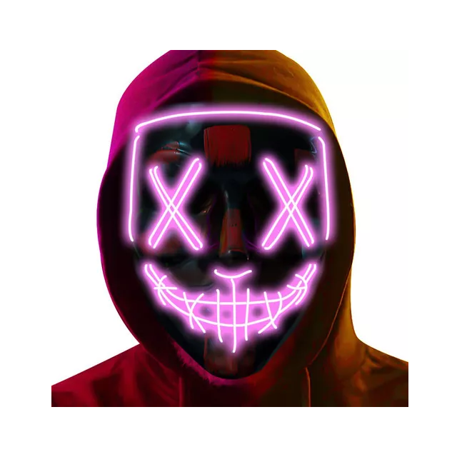 Máscara led la purga halloween colores calidad color rosa diseño rosa