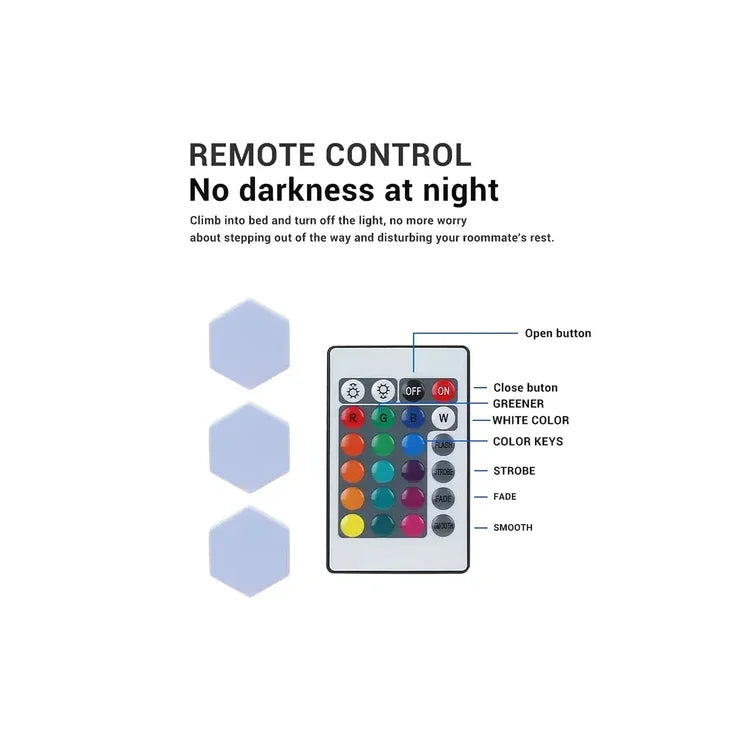 Led Rgb Hexagonal Táctil X3 Con Control A Pila