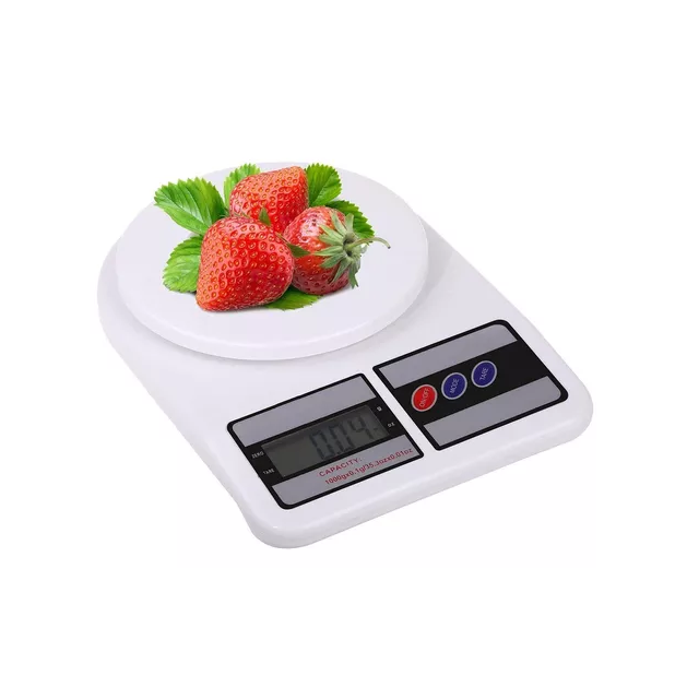 Balanza de cocina digital precisión 1g hasta 10kg capacidad máxima 10 Kg color blanco