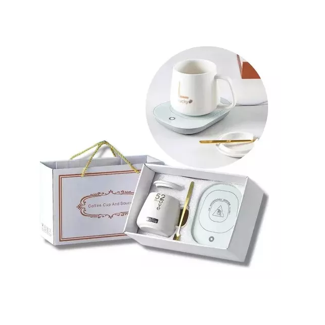Taza cerámica con calentador inteligente líquidos Usb