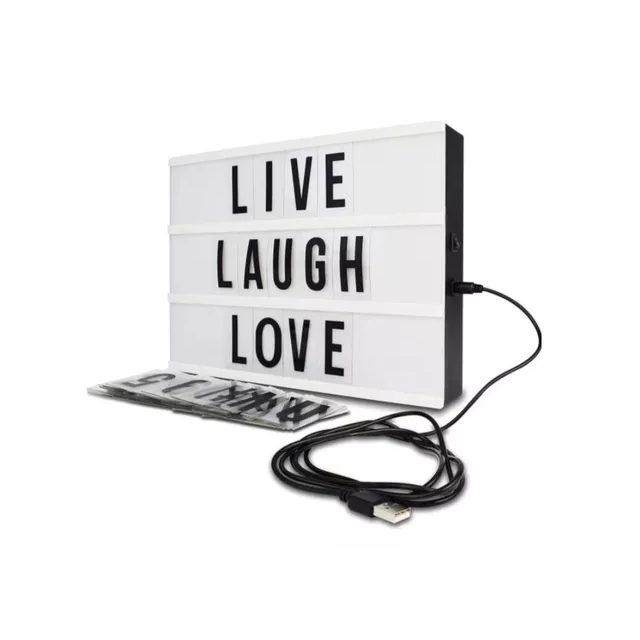 Cartel luminoso led pizarra lightbox letras números grande color blanco