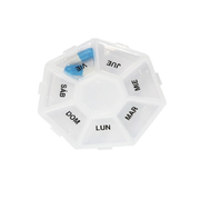 Pastillero semanal en español practico 9x2cm de calidad