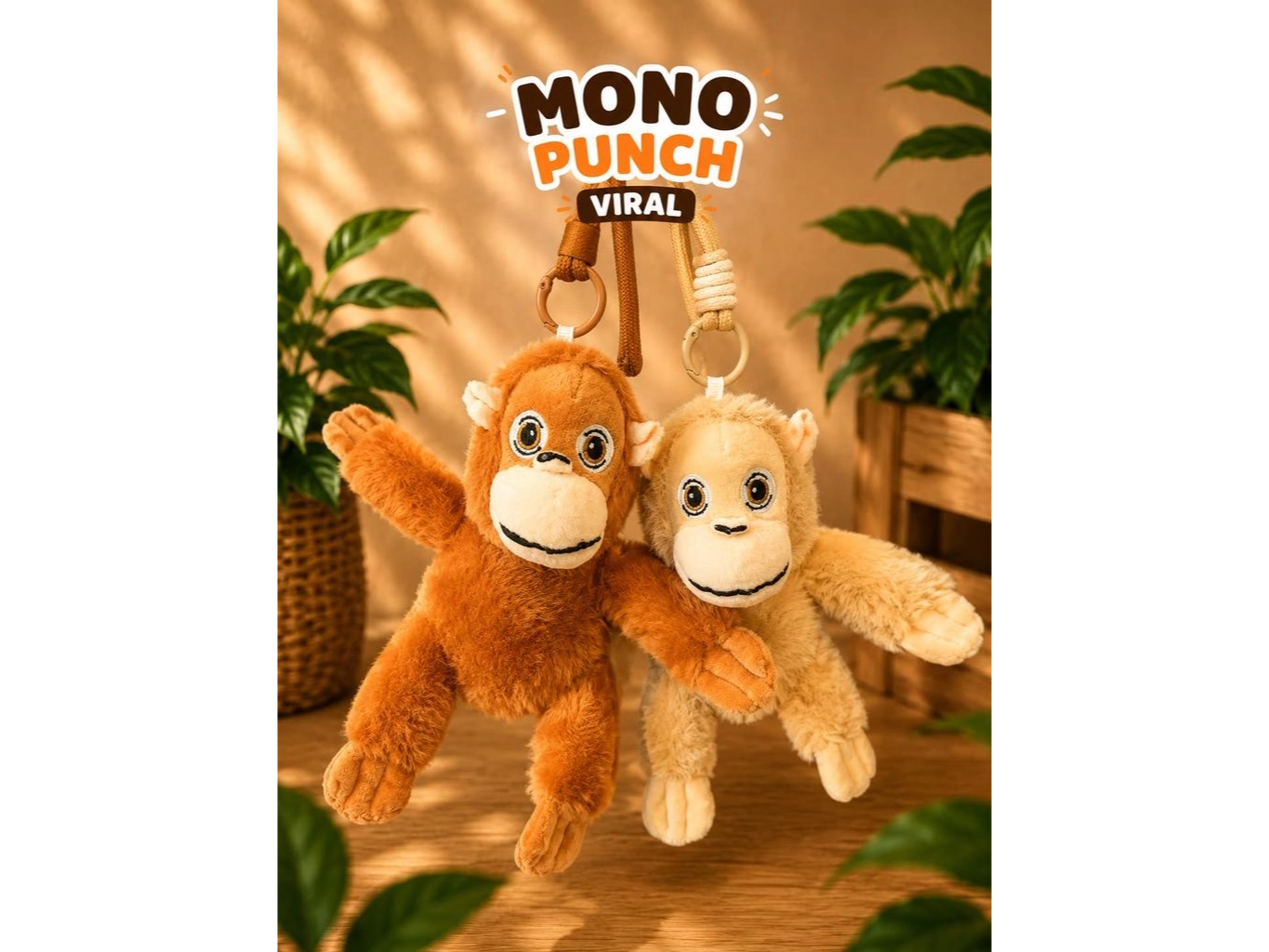 Llavero De Mono Con Bebé Tierno Regalo Original
