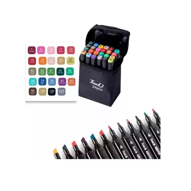 Marcadores doble punta x24