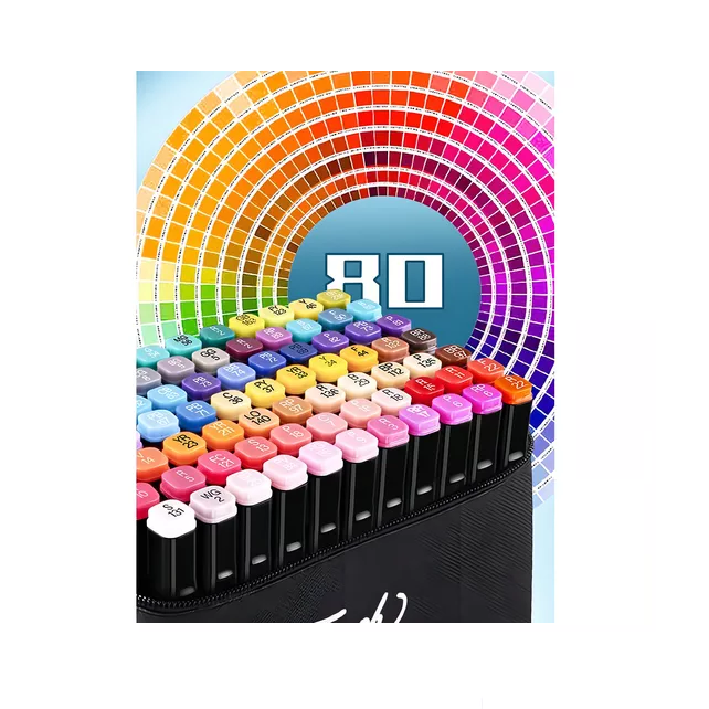 Marcadores doble punta x80