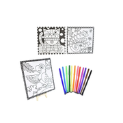 Juego De Colorear En Tela Con Caballete De Madera 3 En 1