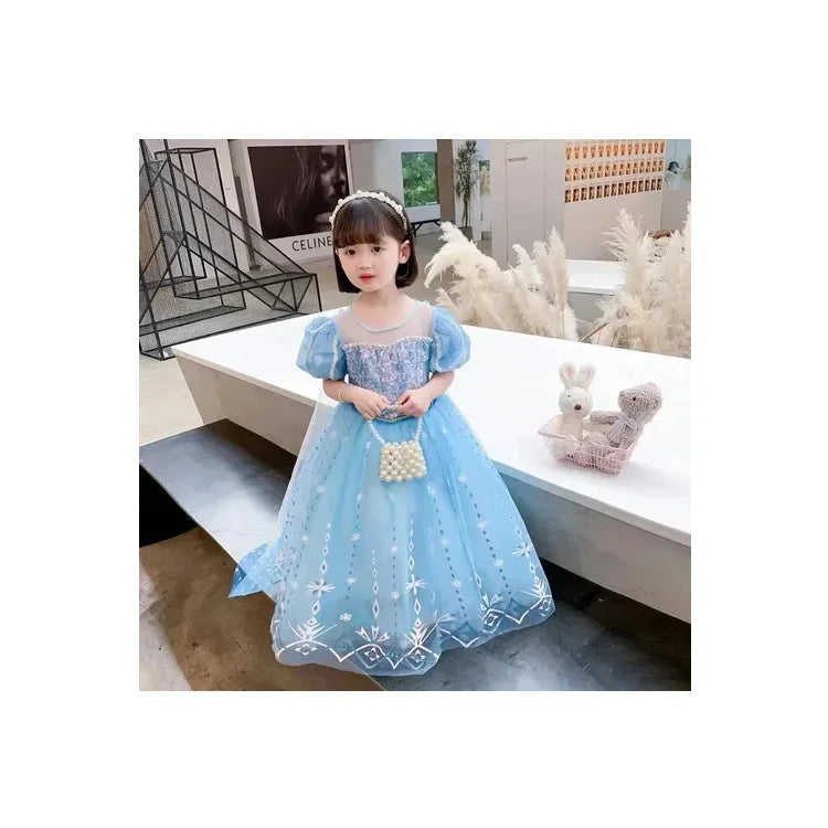 Disfraz Infantil Vestido De Princesa Corona Halloween Niños