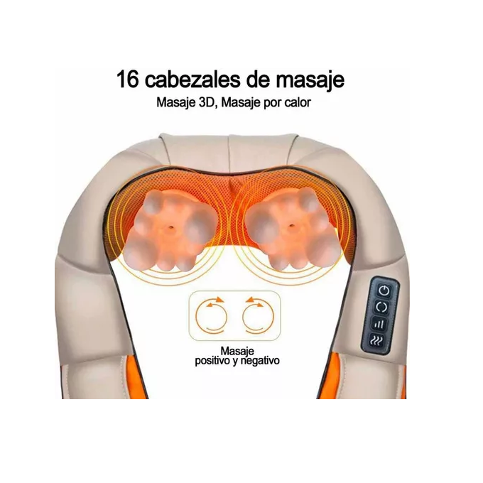 Masajeador cuello, espalda, hombro, cintura electrico con calor