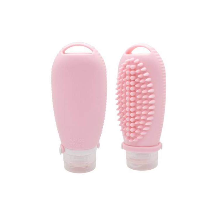 Recipiente De Silicona Para Viaje Con Masajeador 100ml