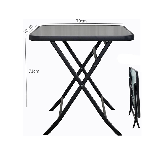 Mesa plegable de vidrio 70x70cm