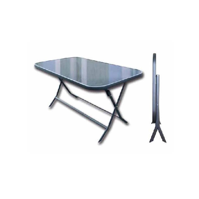 Mesa rectangular de vidrio 90x140x72cm