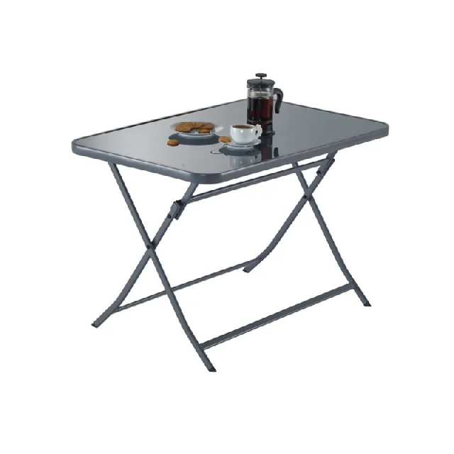 Mesa rectangular de vidrio 90x140x72cm