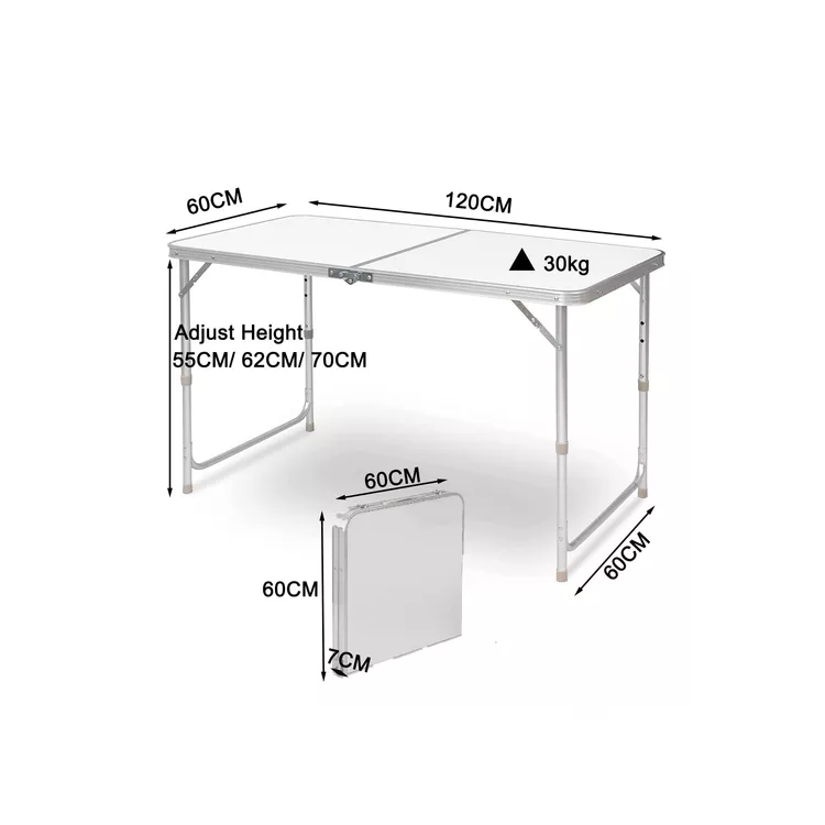 Mesa plegable de aluminio 120x60cm