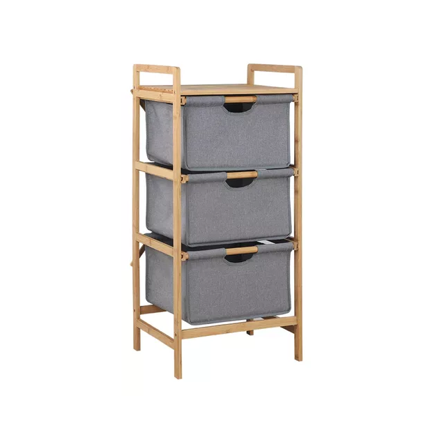 Estante mueble organizador baño de bambú con 3 cajones hogar