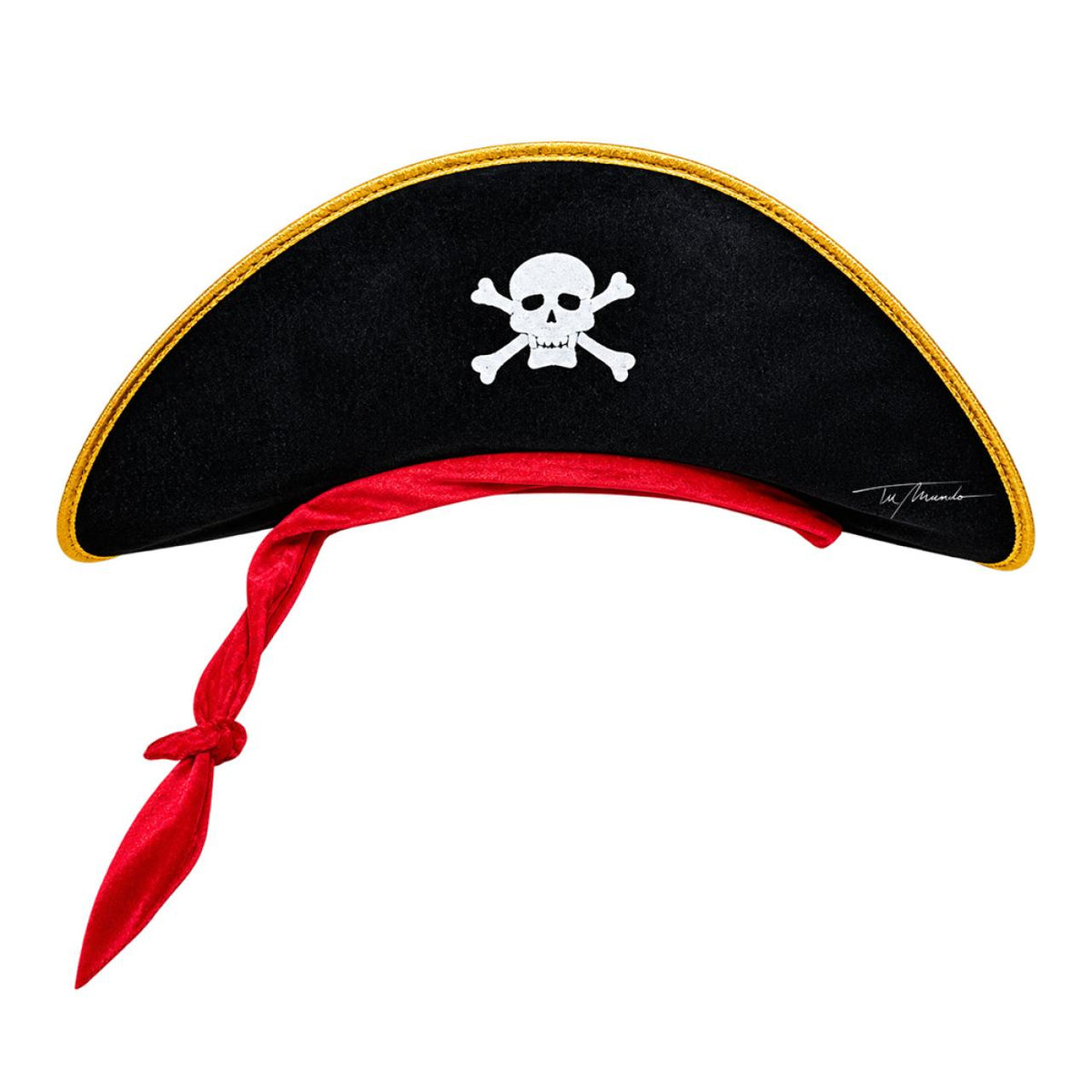 Gorro Pirata Terciopelo Negro Calavera Disfraz Halloween