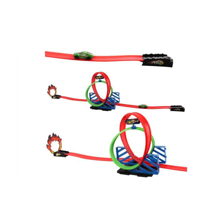 Pista De Autos Con Loop 18 Pcs 45.5 X 25.5 Cm