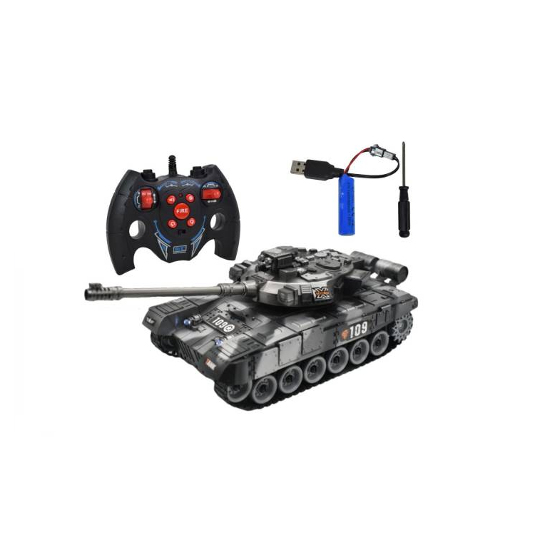 Tanque De Guerra A Control Remoto Luces Y Sonido Recargable