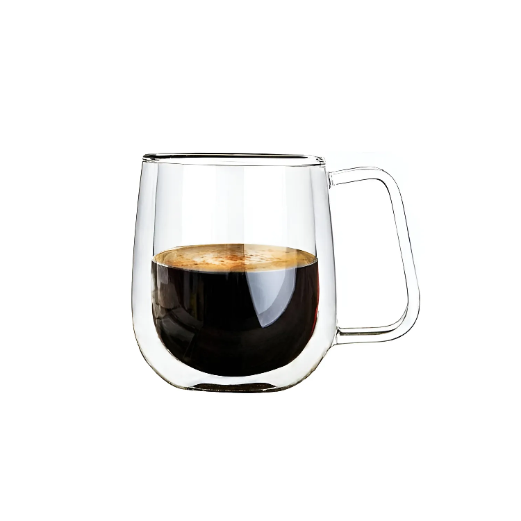 Pack 2 Tazas Doble Pared Vidrio 250ml Cafe Cappuccino