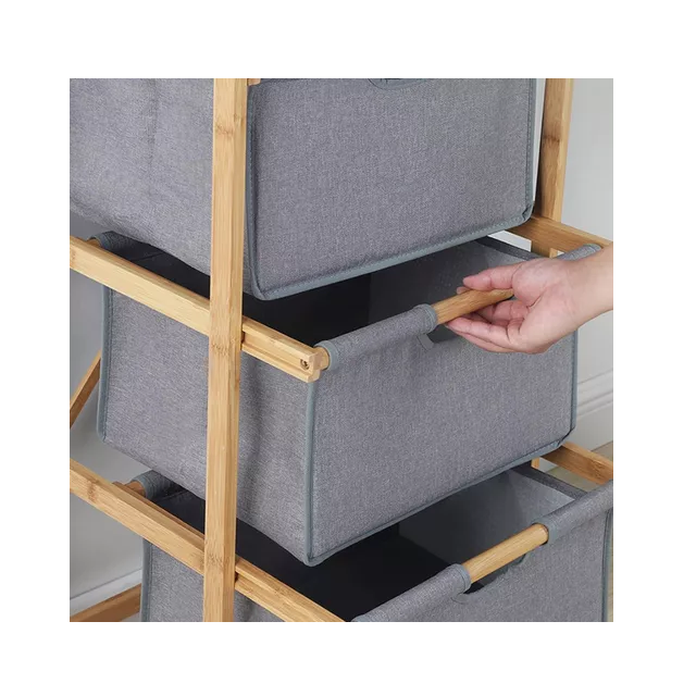 Estante mueble organizador baño de bambú con 3 cajones hogar