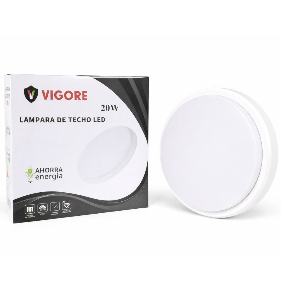 Panel Luz Led Vigore De Superficie 22cm 20w Luz Fría
