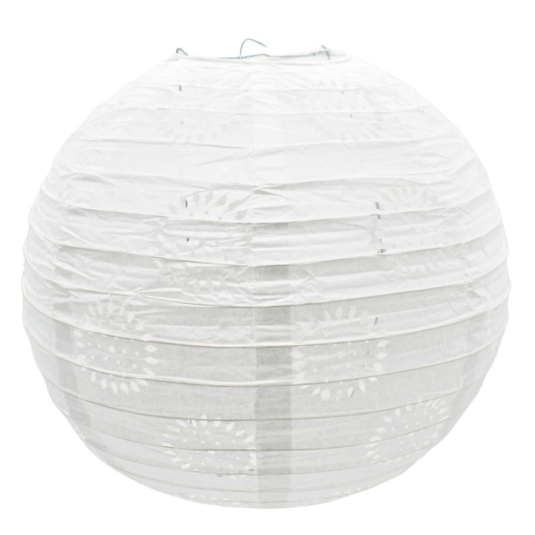 Pantalla 25 Cm De Papel Forma Globo Lampara China Blanca
