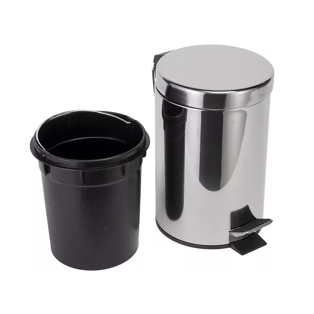 Basurero papelera cubo pedal 5 L acero inoxidable