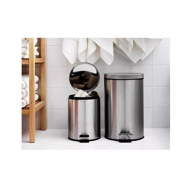 Basurero papelera cubo pedal 5 L acero inoxidable