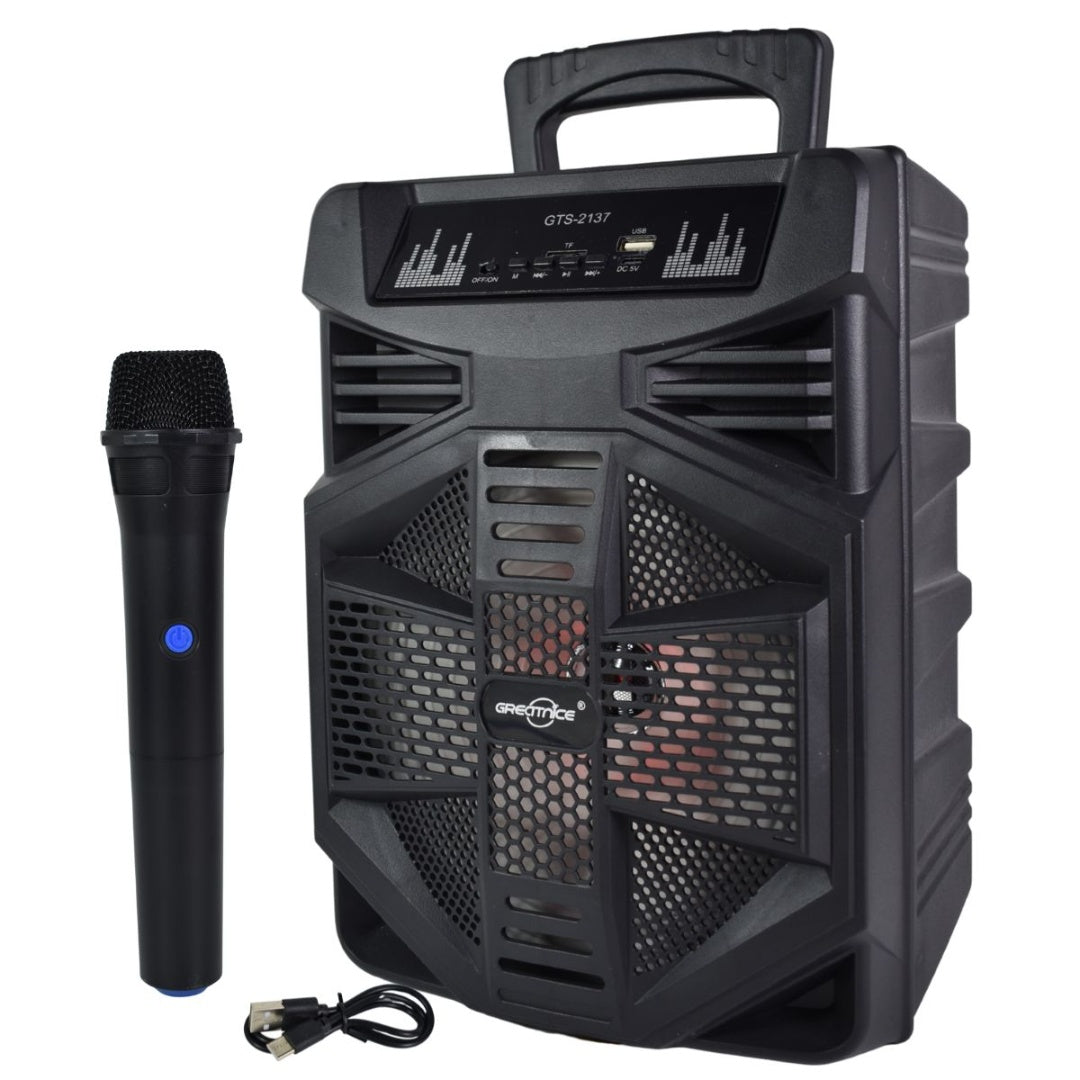 Parlante Bluetooth Karaoke Con Micrófono Y Luces 1200mah