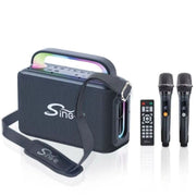 Parlante Bluetooth Karaoke Con Micrófonos Y Luces 12000mah
