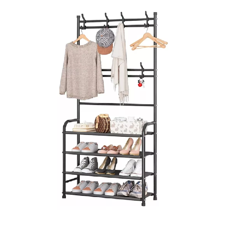 Perchero multifunción con zapatero 4 niveles
