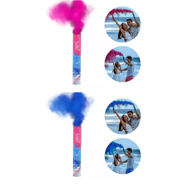 Tubo lanza polvo para revelación de genero