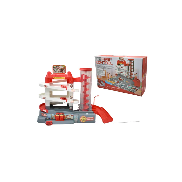 Estacionamiento De Bomberos Con Movimiento 45x26.7x14cm