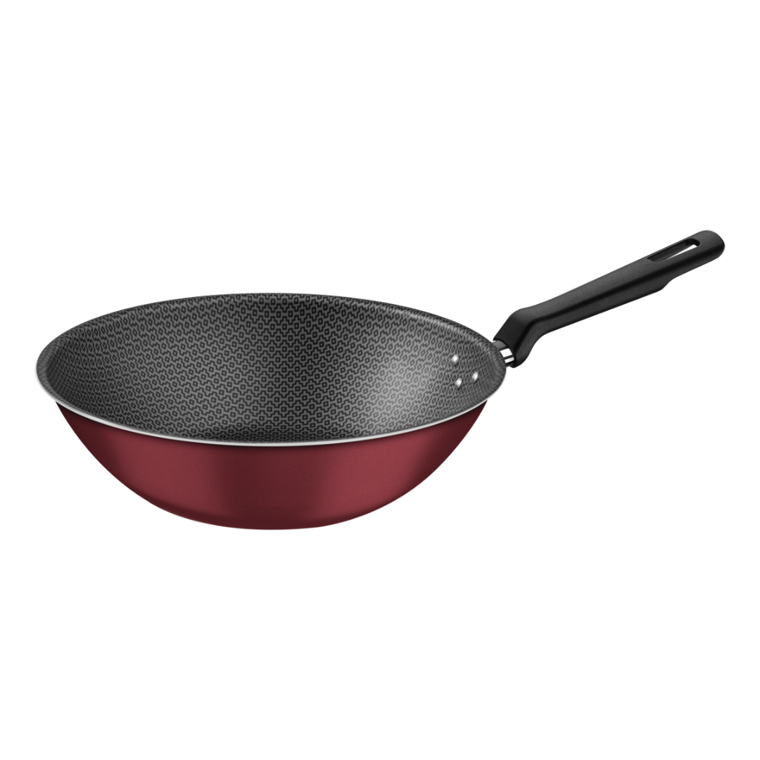 Wok Sarten 28 Cm 3,6 Lts Loreto Cocina Tramontina Color Rojo