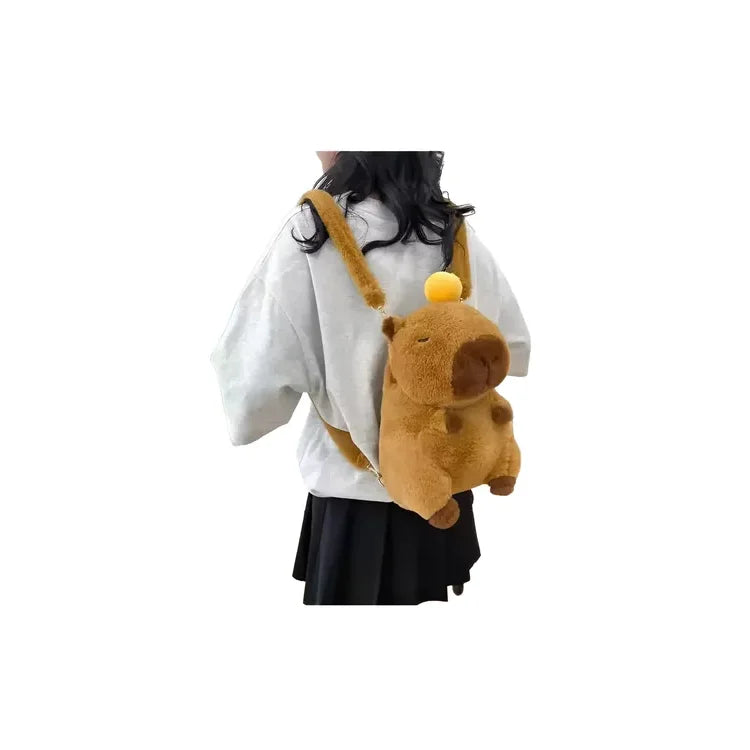 Mochila Capibara Con Luz Y Sonido Marrón Liso Unisex