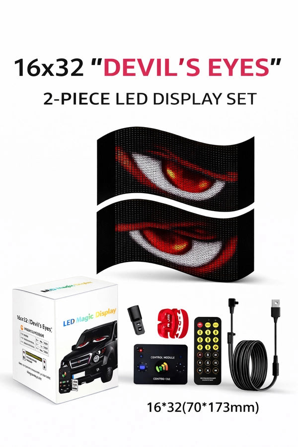 2pzs Pantalla Led Flexible Auto Rgb App Devil Eyes