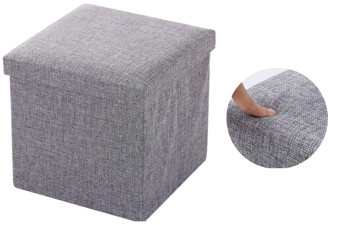 Banco Puff Baul Plegable Cuadrado 38x38x38cm