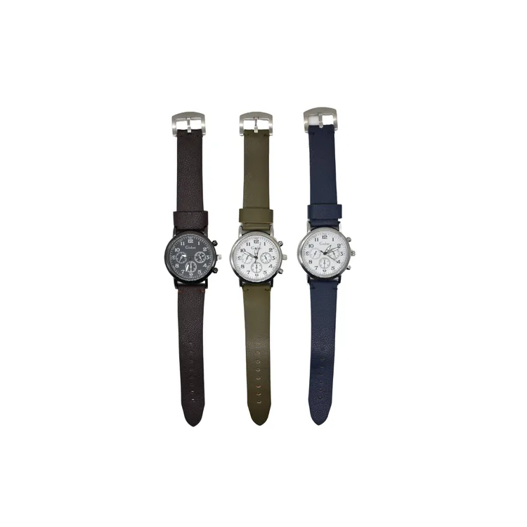 Reloj Pulsera De Hombre Malla Cuero Sintético