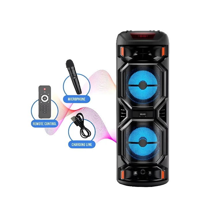 Parlante Grande Bluetooth 16 Ruedas Micrófono Luces Led