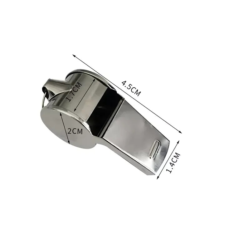 Silbato De Metal Plateado Con Correa Arbitro X 12 Unidades