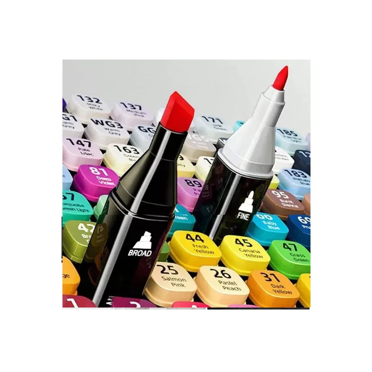 Marcadores Doble Punta En Estuche Para Cargar 168pcs