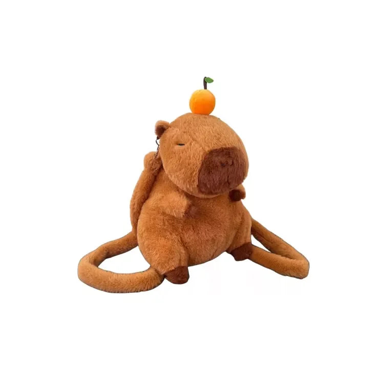 Mochila Peluche De Capybara 35cm Carpincho 2 En 1