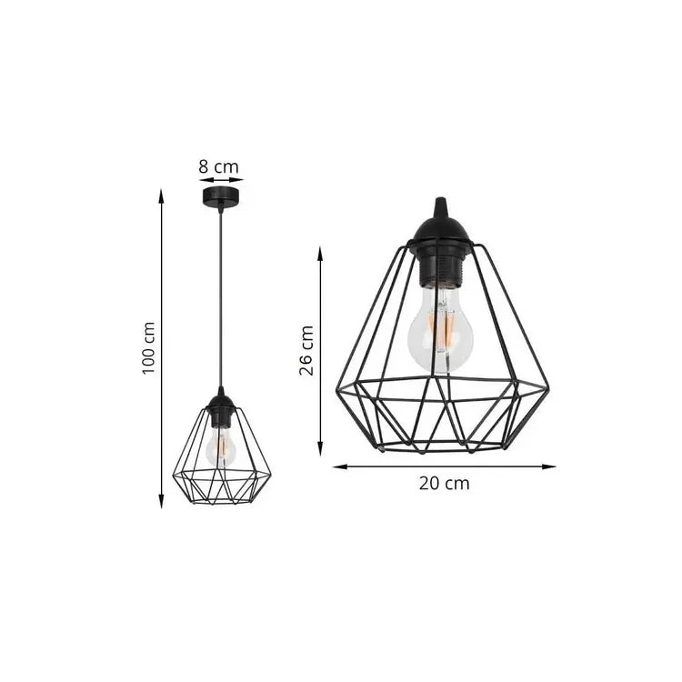 Lampara Vintage Metalica Colgante Retro
