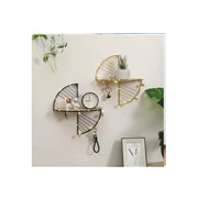 Estante De Pared Hierro Forjado Y Madera Llavero Nordico
