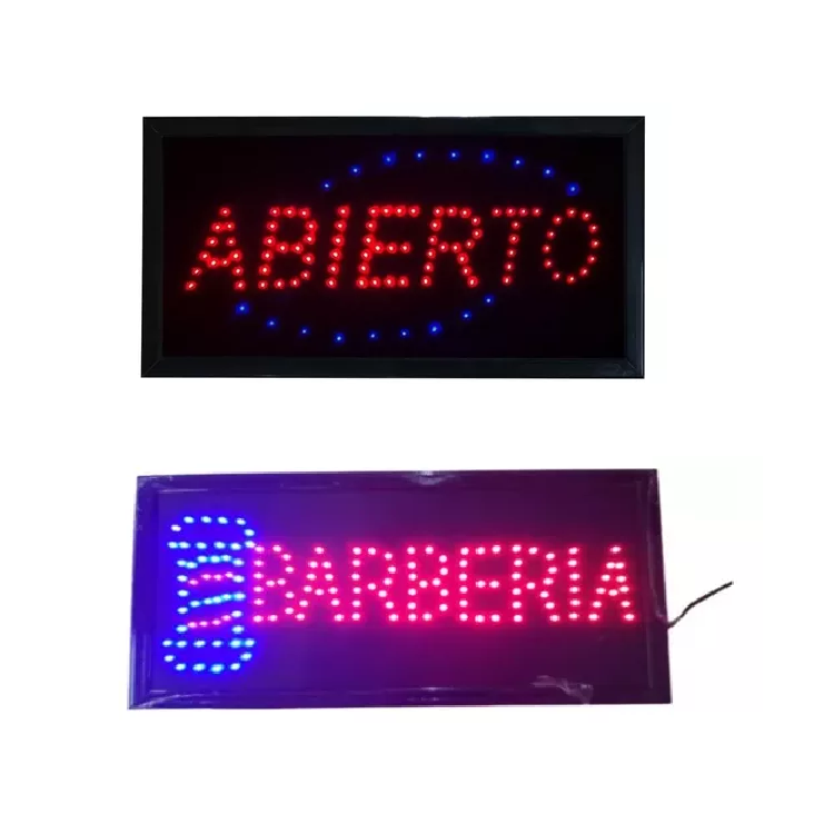 Cartel Luminoso Led Abierto O Barberia