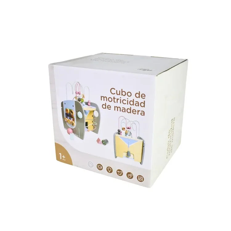 Juego De Motricidad Cubo De Madera 25x25cm