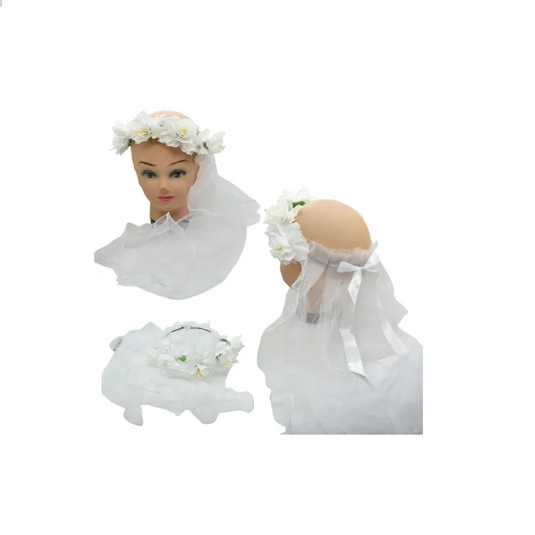 Corona Con Velo De Flores Diadema